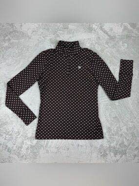 Ariat Ladies Lowell 1/4 Zip Top - Running Horses Print Sz Large womens